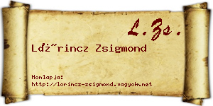 Lőrincz Zsigmond névjegykártya
