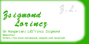 zsigmond lorincz business card